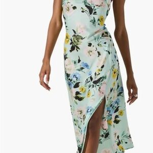 Astr Light Blue Floral Dress